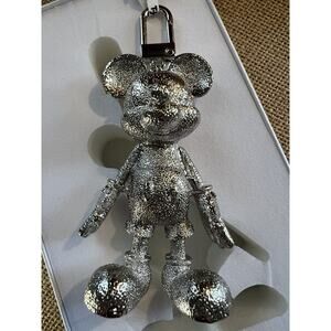 Disney X Baublebar Silver Mickey Mouse Bag Charm Keychain-Rare/HTF